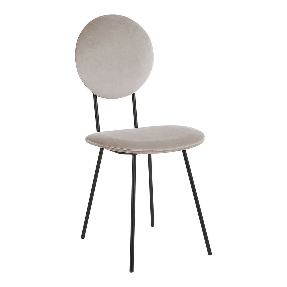 Chaises - Chaise COLETTE en velours et métal - Gris perle - BLANC D'IVOIRE
