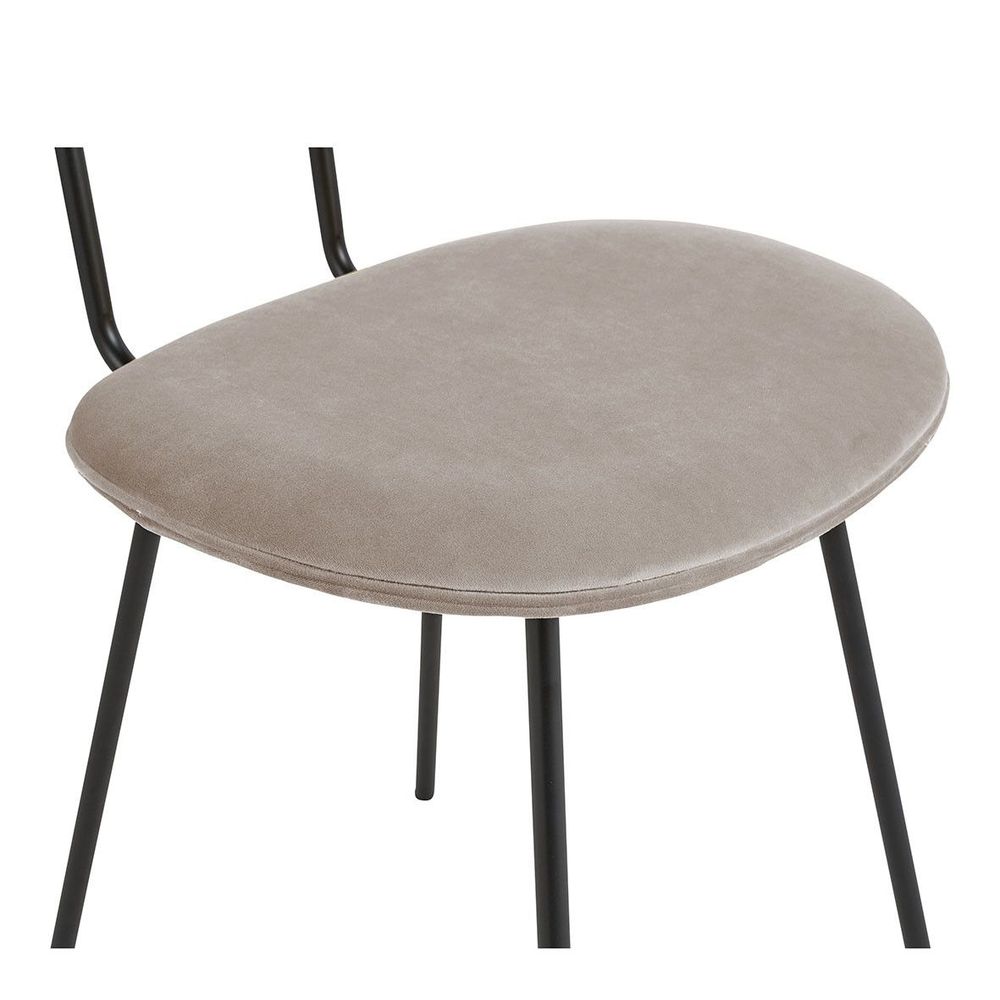 Chaises - Chaise COLETTE en velours et métal - Gris perle - BLANC D'IVOIRE