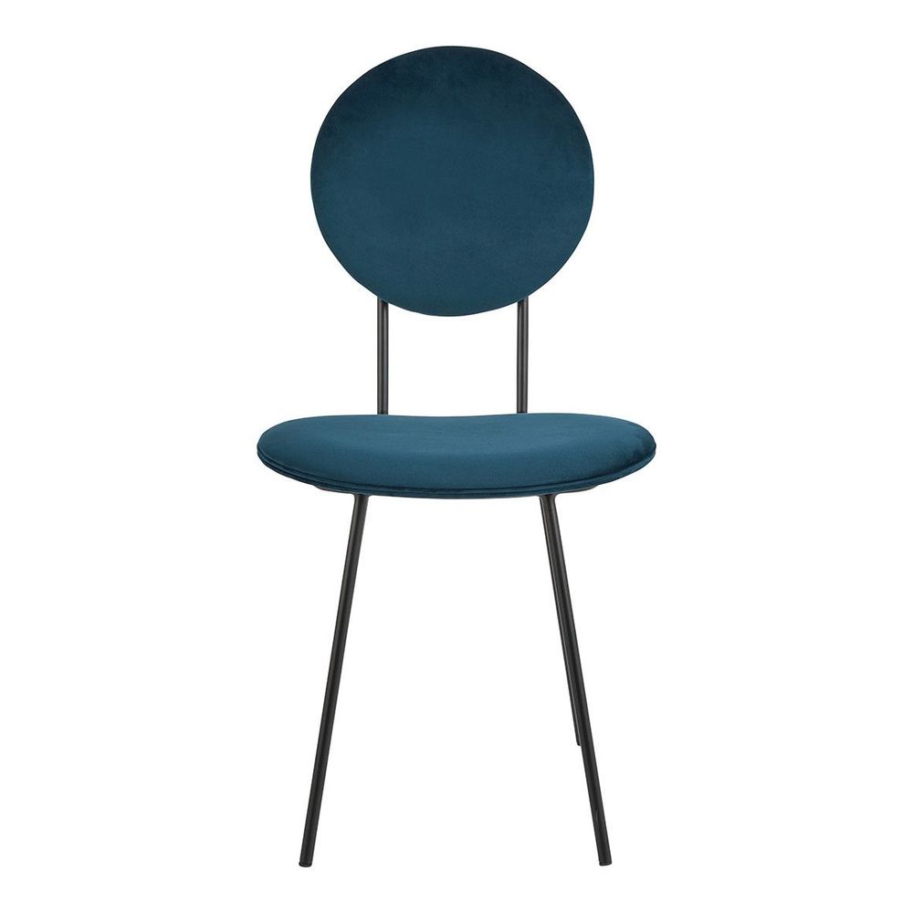 Chaises - Chaise COLETTE en velours et métal - Bleu nuit - BLANC D'IVOIRE