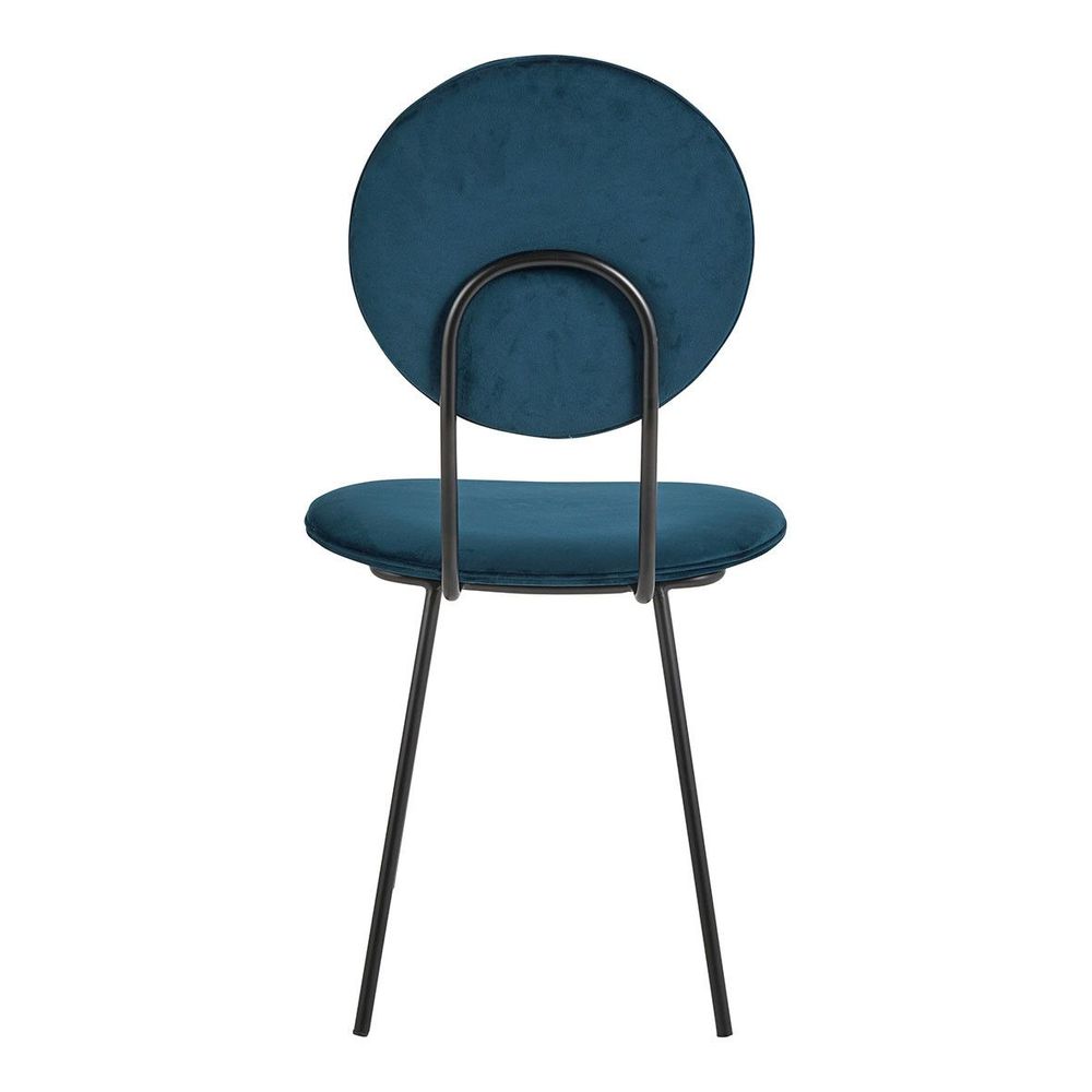Chaises - Chaise COLETTE en velours et métal - Bleu nuit - BLANC D'IVOIRE