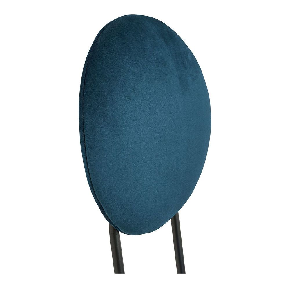 Chaises - Chaise COLETTE en velours et métal - Bleu nuit - BLANC D'IVOIRE