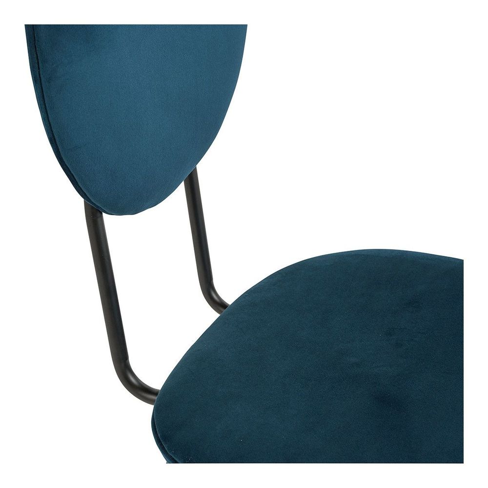 Chaises - Chaise COLETTE en velours et métal - Bleu nuit - BLANC D'IVOIRE