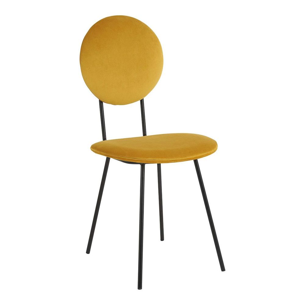 Chairs - COLETTE chair in velvet and metal - Safran - BLANC D'IVOIRE
