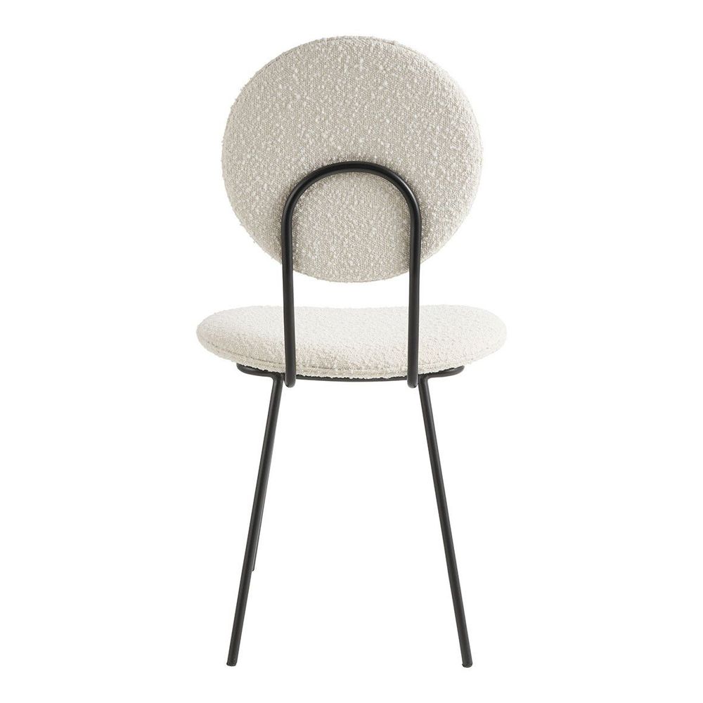 Chaises - Chaise COLETTE en bouclette et métal - Crème - BLANC D'IVOIRE