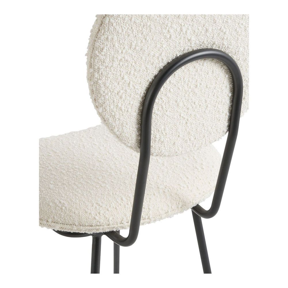 Chaises - Chaise COLETTE en bouclette et métal - Crème - BLANC D'IVOIRE