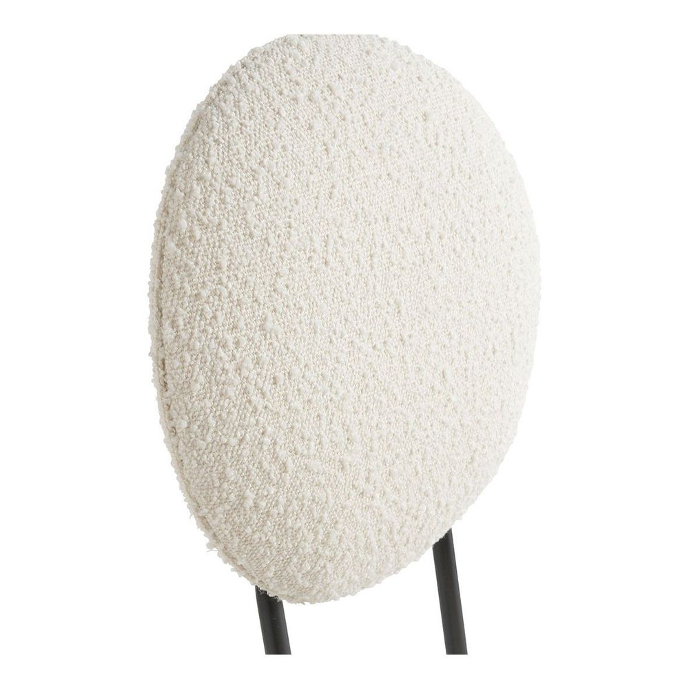 Chaises - Chaise COLETTE en bouclette et métal - Crème - BLANC D'IVOIRE