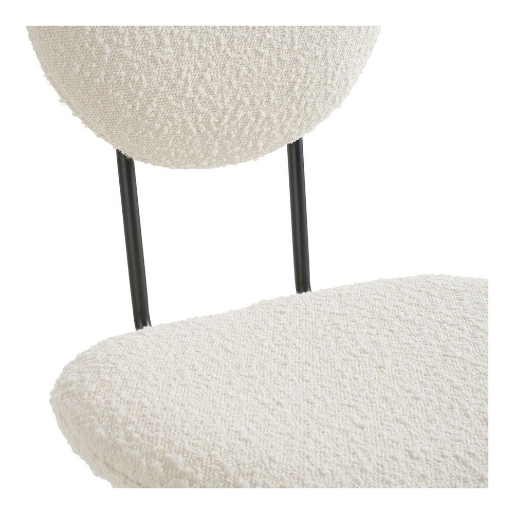 Chaises - Chaise COLETTE en bouclette et métal - Crème - BLANC D'IVOIRE