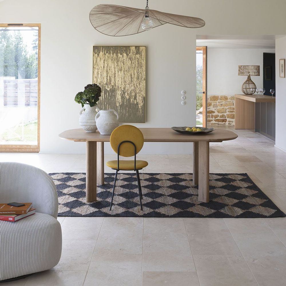 Other tables - SIMONA light oak table - 220 x 110 x 75 cm - BLANC D'IVOIRE