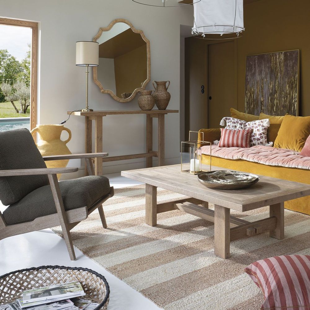 Coffee tables - MARCELLE light oak coffee table - BLANC D'IVOIRE