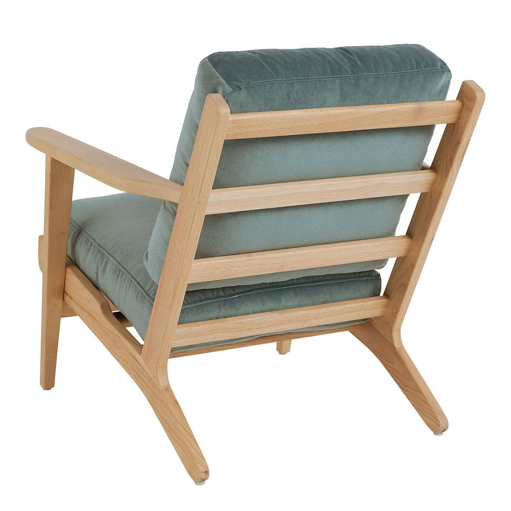 Armchairs - JULES armchair in velvet - Celadon blue - BLANC D'IVOIRE