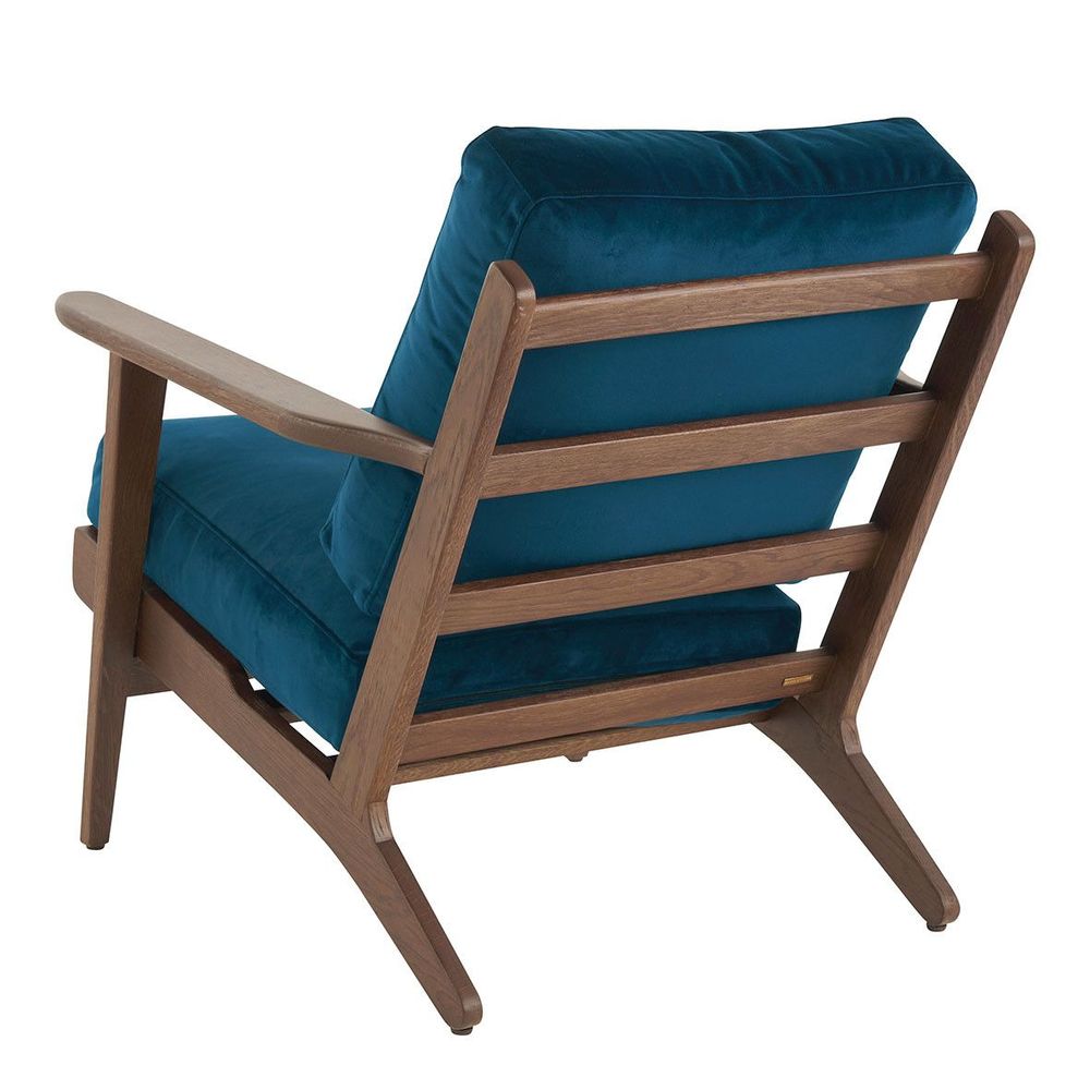 Fauteuils - Fauteuil JULES en velours - Bleu nuit - BLANC D'IVOIRE