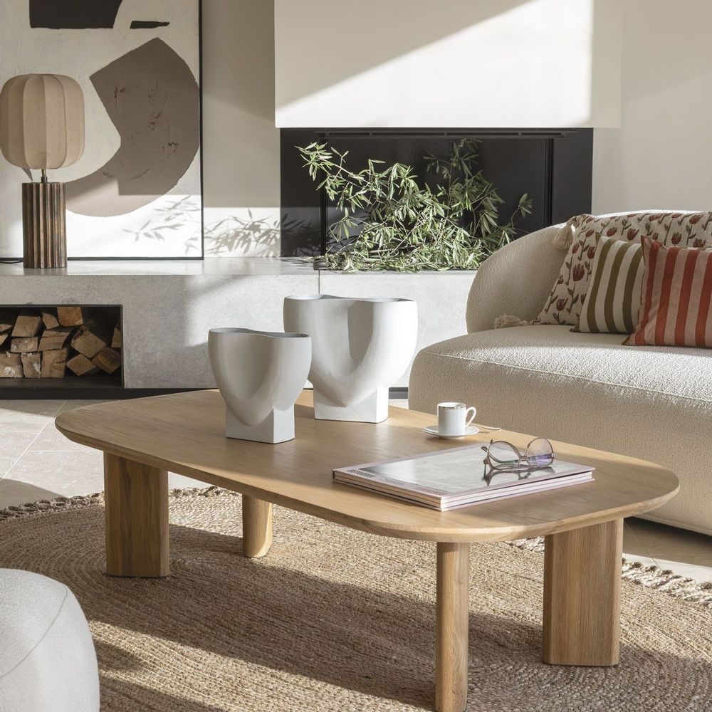 Other tables - SIMONA light oak coffee table - BLANC D'IVOIRE