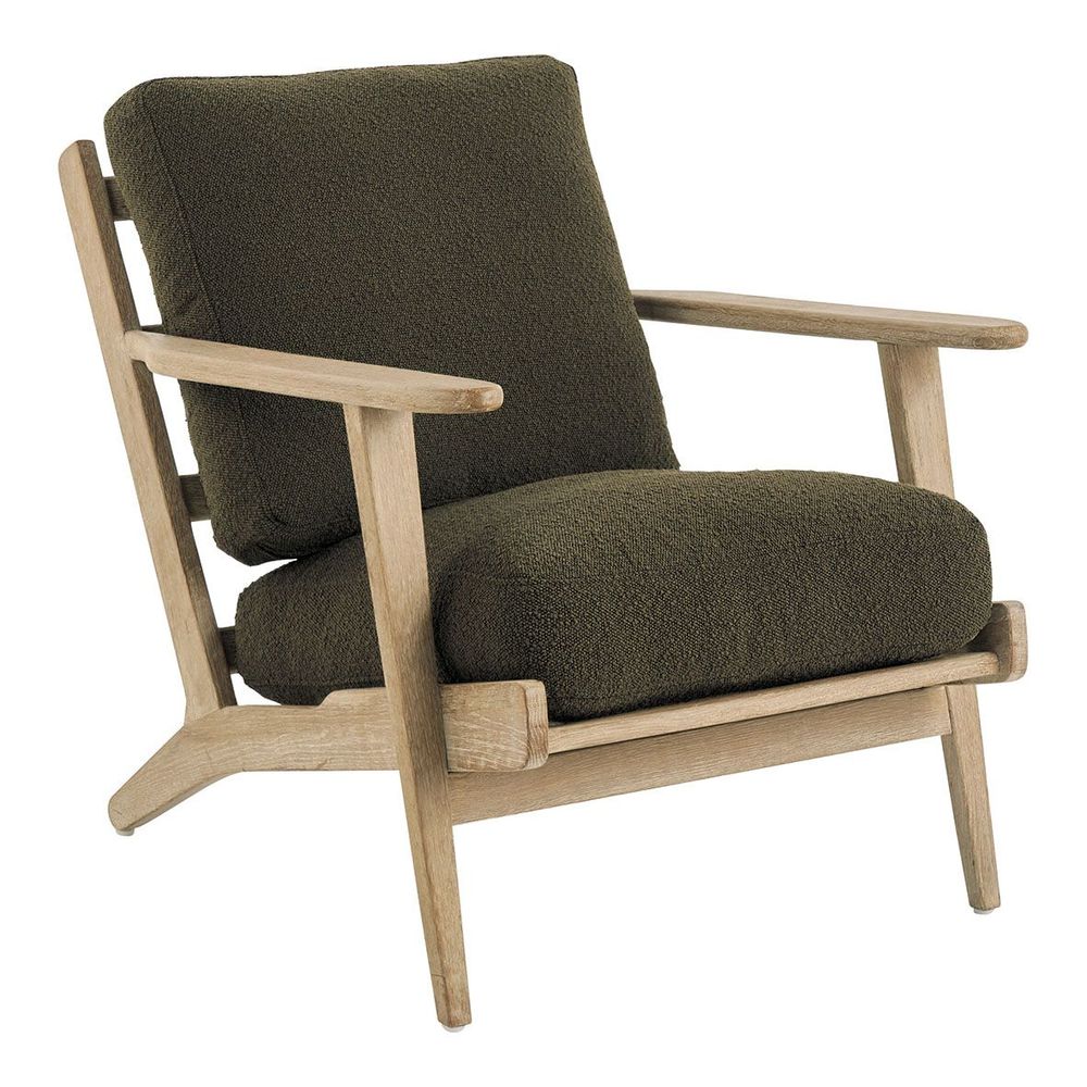 Fauteuils - Fauteuil JULES en bouclette - Kaki - BLANC D'IVOIRE