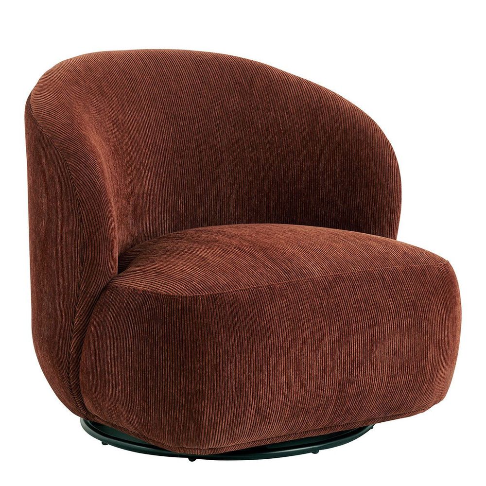 Armchairs - LISETTE armchair in corduroy - Brick red - BLANC D'IVOIRE