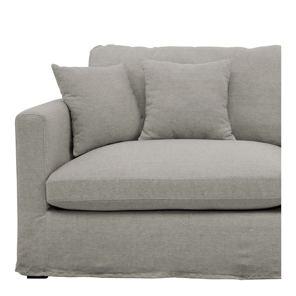 Sofas - ANGIE linen blend sofa cover - Light gray - BLANC D'IVOIRE
