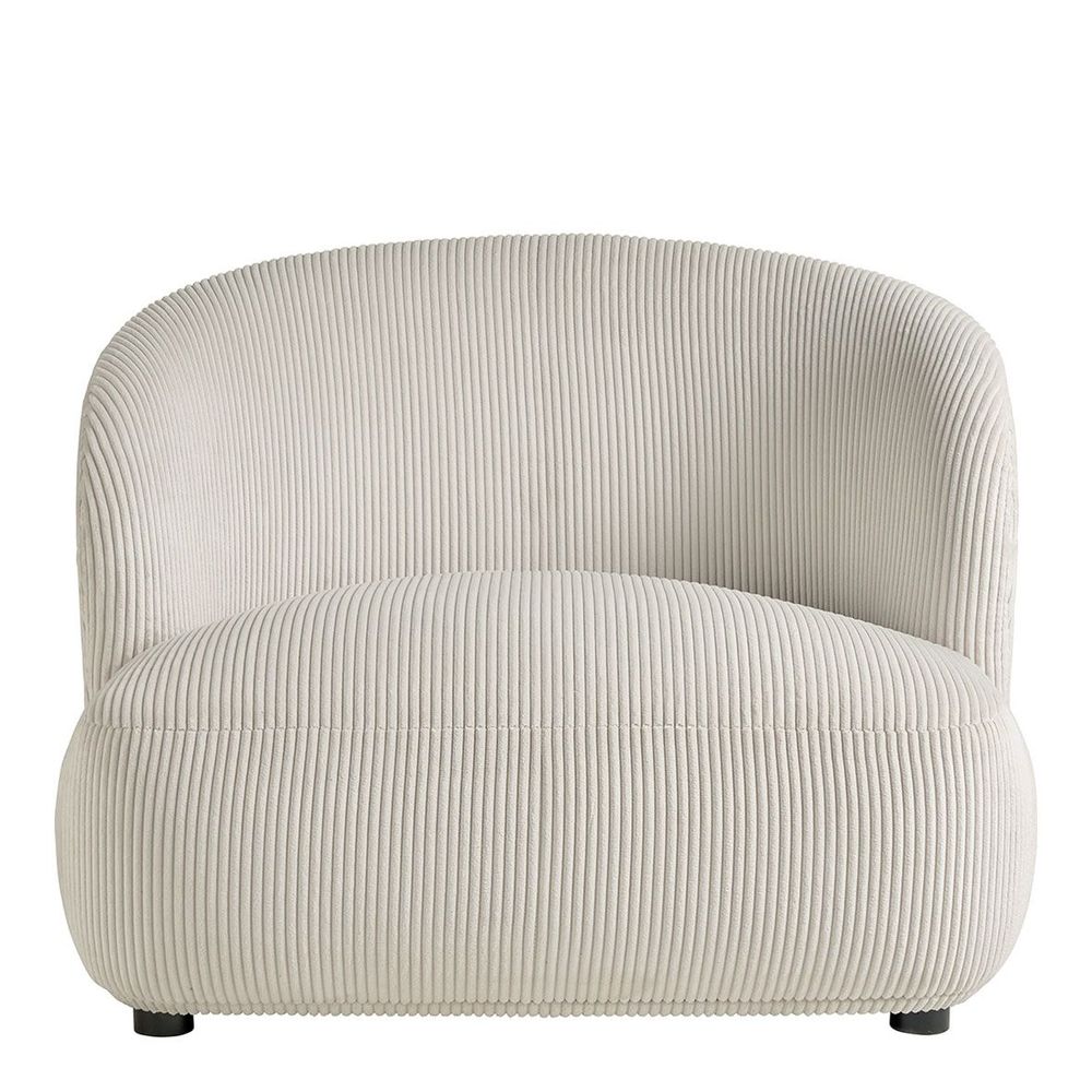 Armchairs - LISETTE wide armchair in corduroy - Cream - BLANC D'IVOIRE