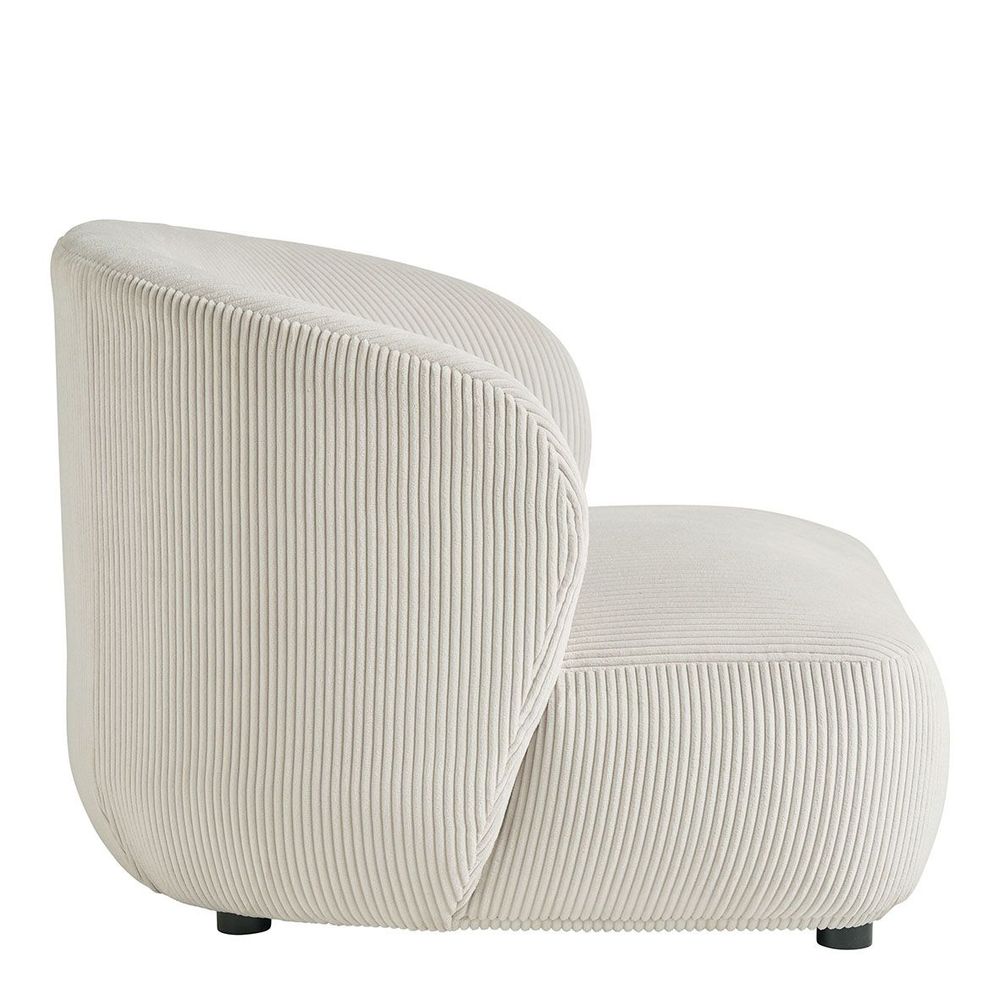 Armchairs - LISETTE wide armchair in corduroy - Cream - BLANC D'IVOIRE
