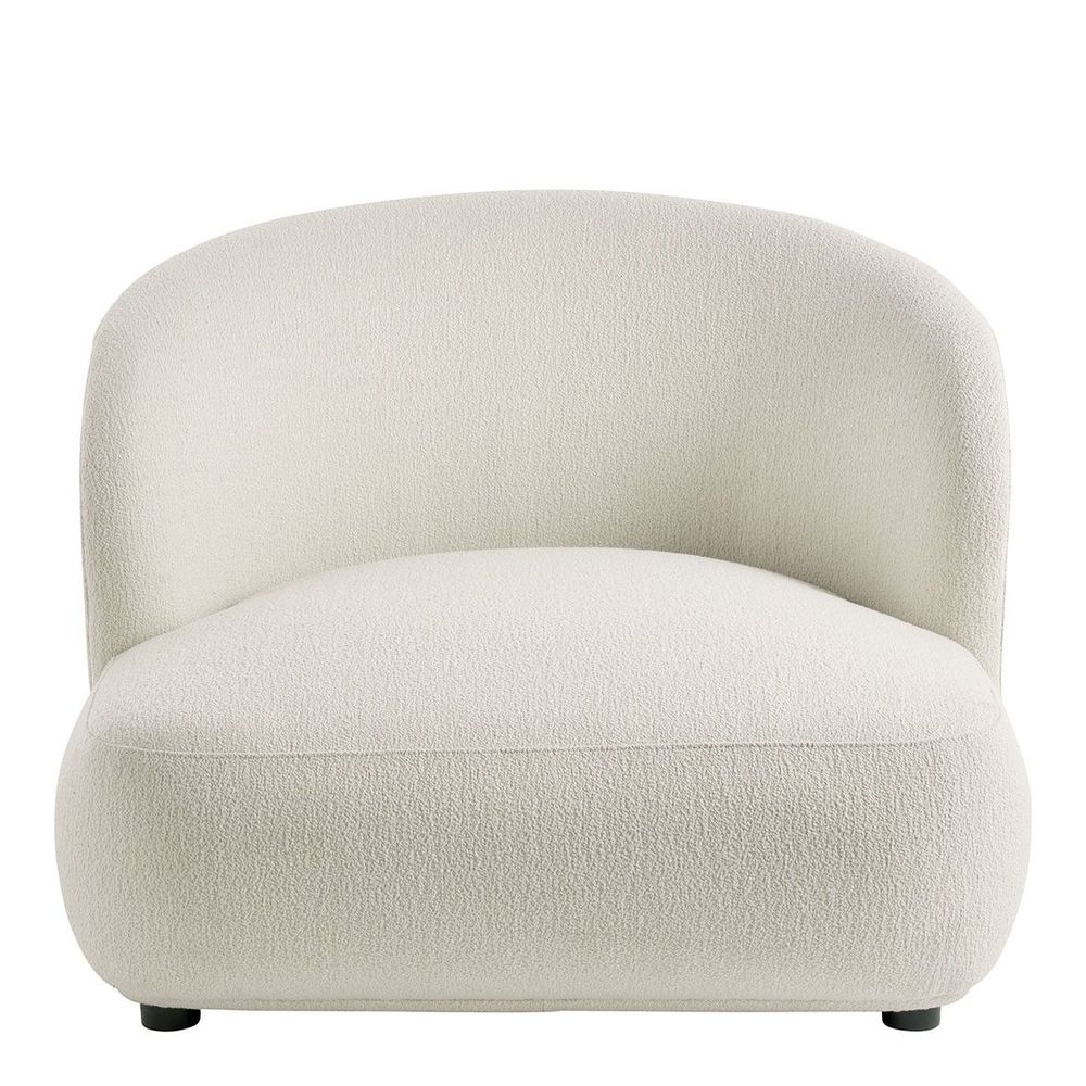 Fauteuils - Fauteuil LISETTE large en bouclette - Crème - BLANC D'IVOIRE