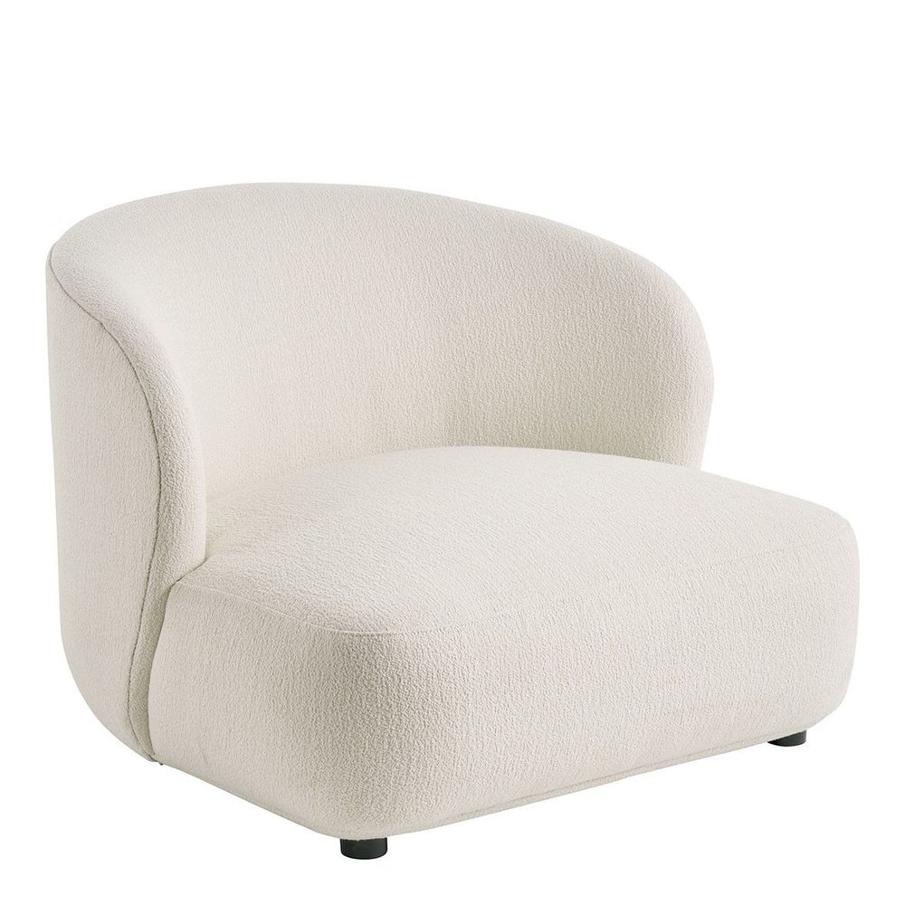 Fauteuils - Fauteuil LISETTE large en bouclette - Crème - BLANC D'IVOIRE