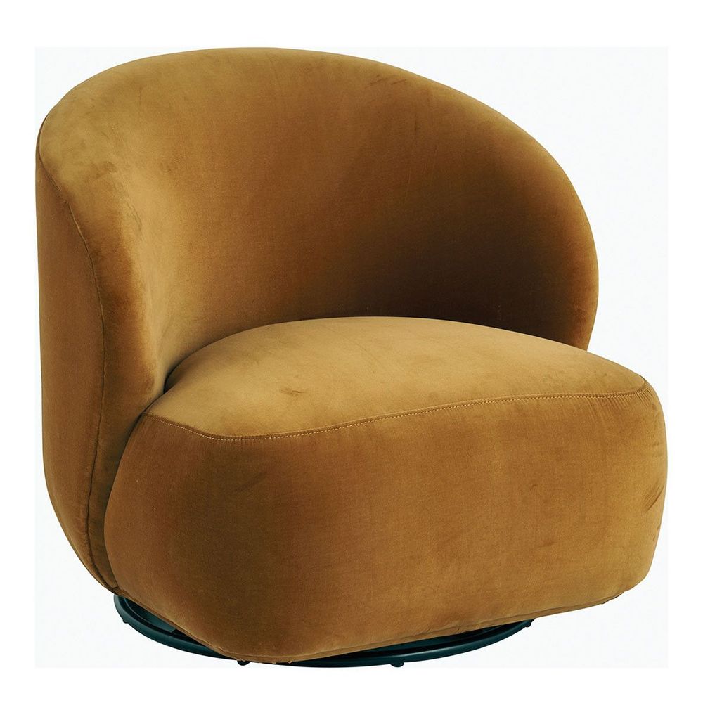 Armchairs - LISETTE armchair in velvet - Saffron - BLANC D'IVOIRE