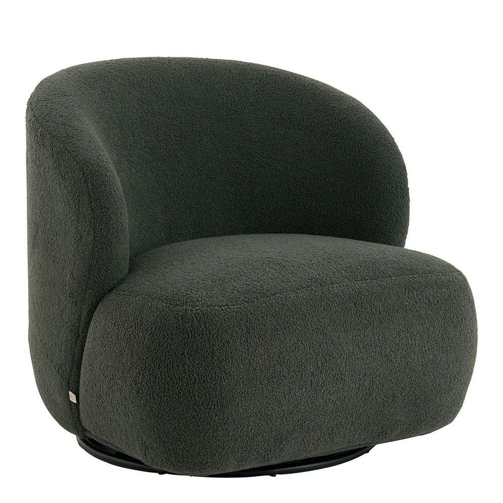 Fauteuils - Fauteuil tournant LISETTE en bouclette - Kaki - BLANC D'IVOIRE