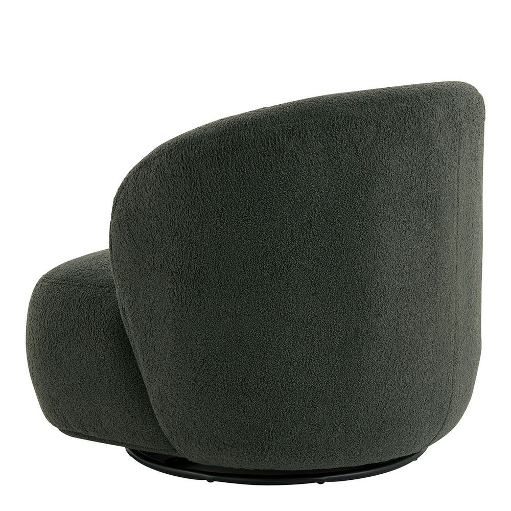 Fauteuils - Fauteuil tournant LISETTE en bouclette - Kaki - BLANC D'IVOIRE