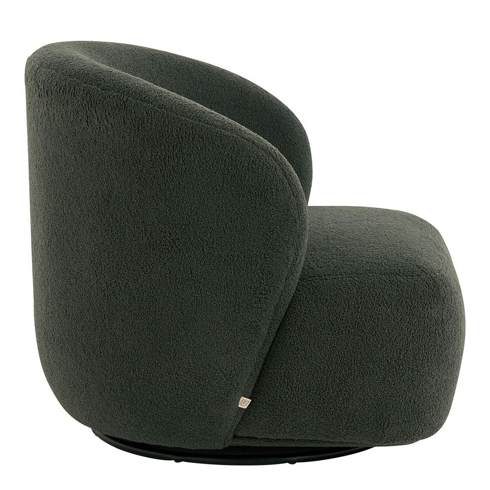 Fauteuils - Fauteuil tournant LISETTE en bouclette - Kaki - BLANC D'IVOIRE