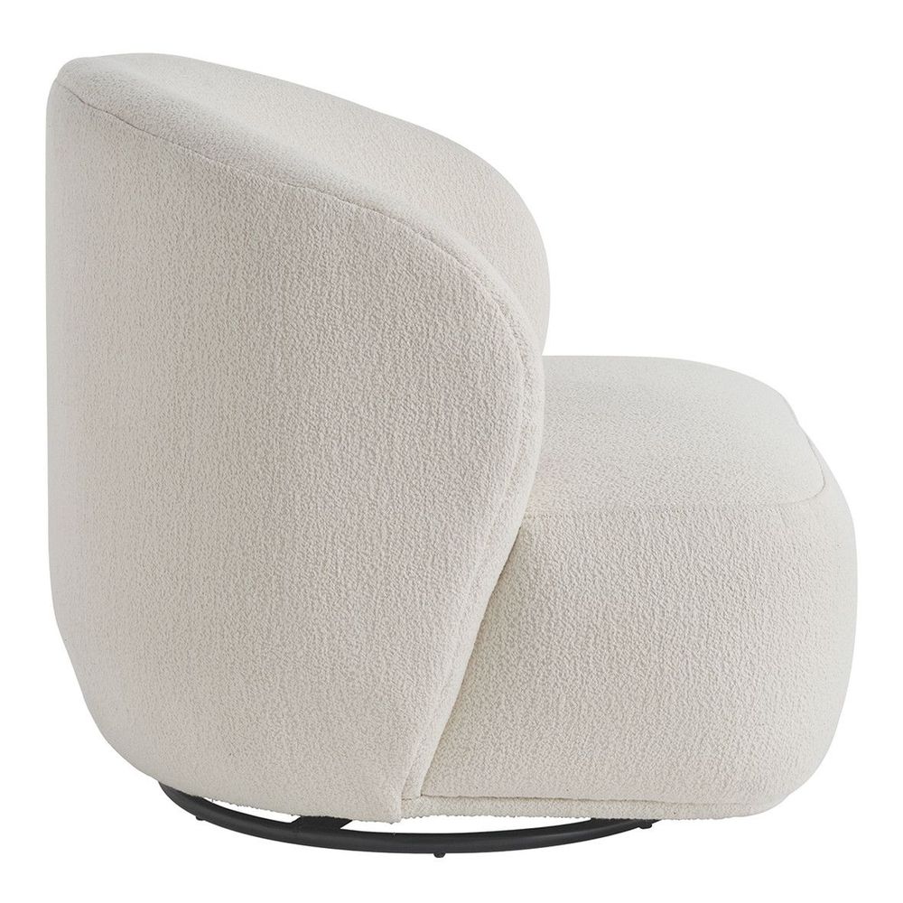 Fauteuils - Fauteuil tournant LISETTE en bouclette - Crème - BLANC D'IVOIRE