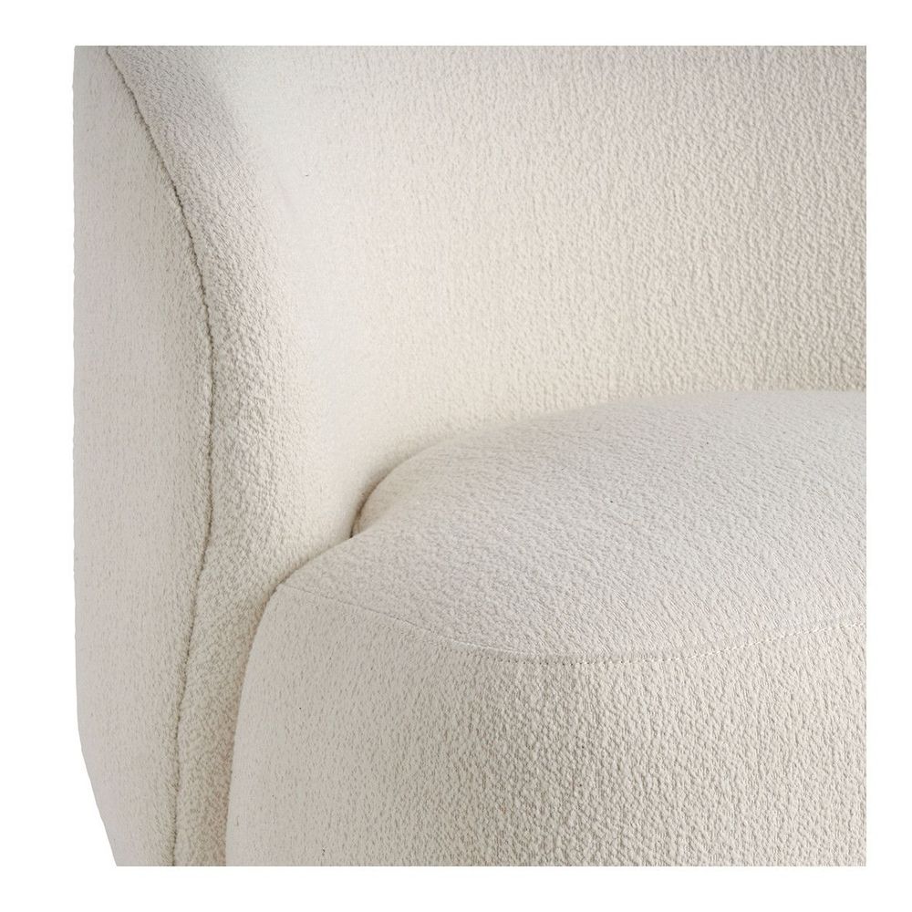 Fauteuils - Fauteuil tournant LISETTE en bouclette - Crème - BLANC D'IVOIRE