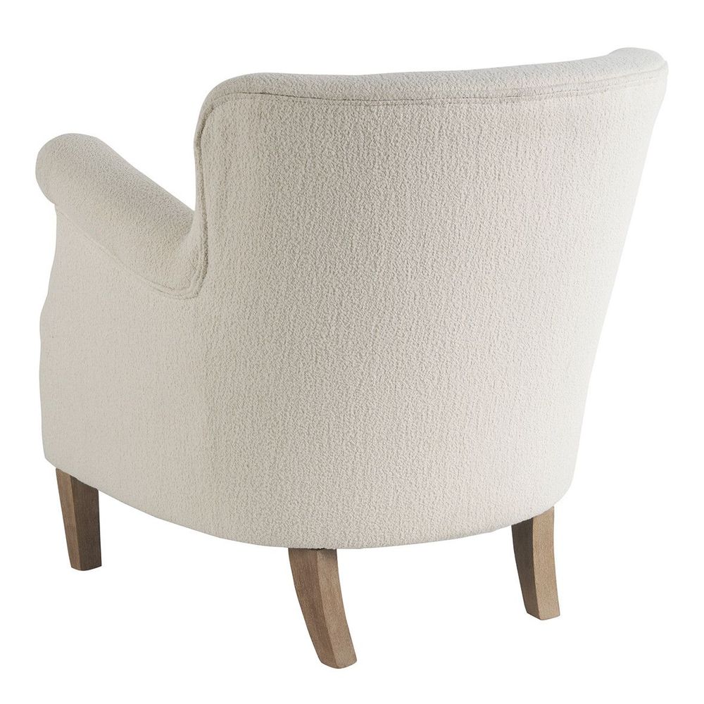 Fauteuils - Fauteuil CLAUDE en bouclette - Crème - BLANC D'IVOIRE