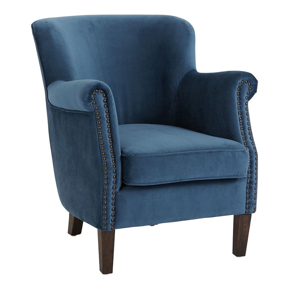 Fauteuils - Fauteuil CLAUDE bleu de minuit - BLANC D'IVOIRE
