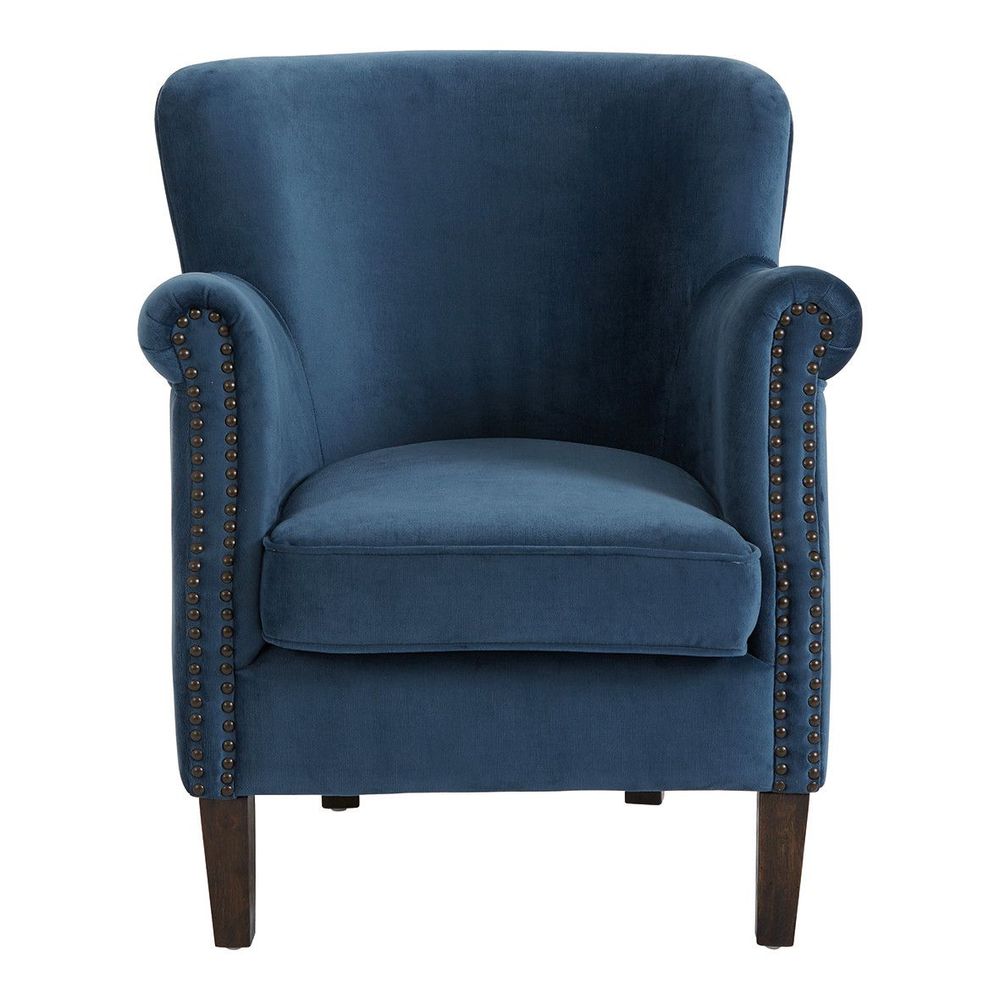 Fauteuils - Fauteuil CLAUDE bleu de minuit - BLANC D'IVOIRE