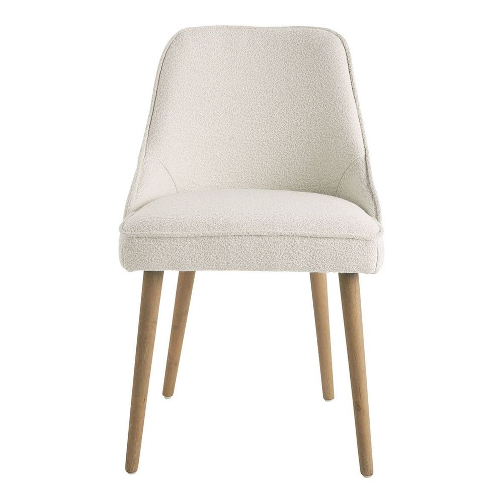 Chaises - Chaise MARCUS bouclette - Crème - BLANC D'IVOIRE