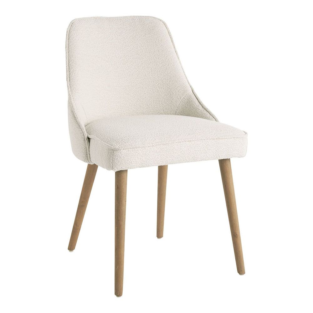 Chaises - Chaise MARCUS bouclette - Crème - BLANC D'IVOIRE