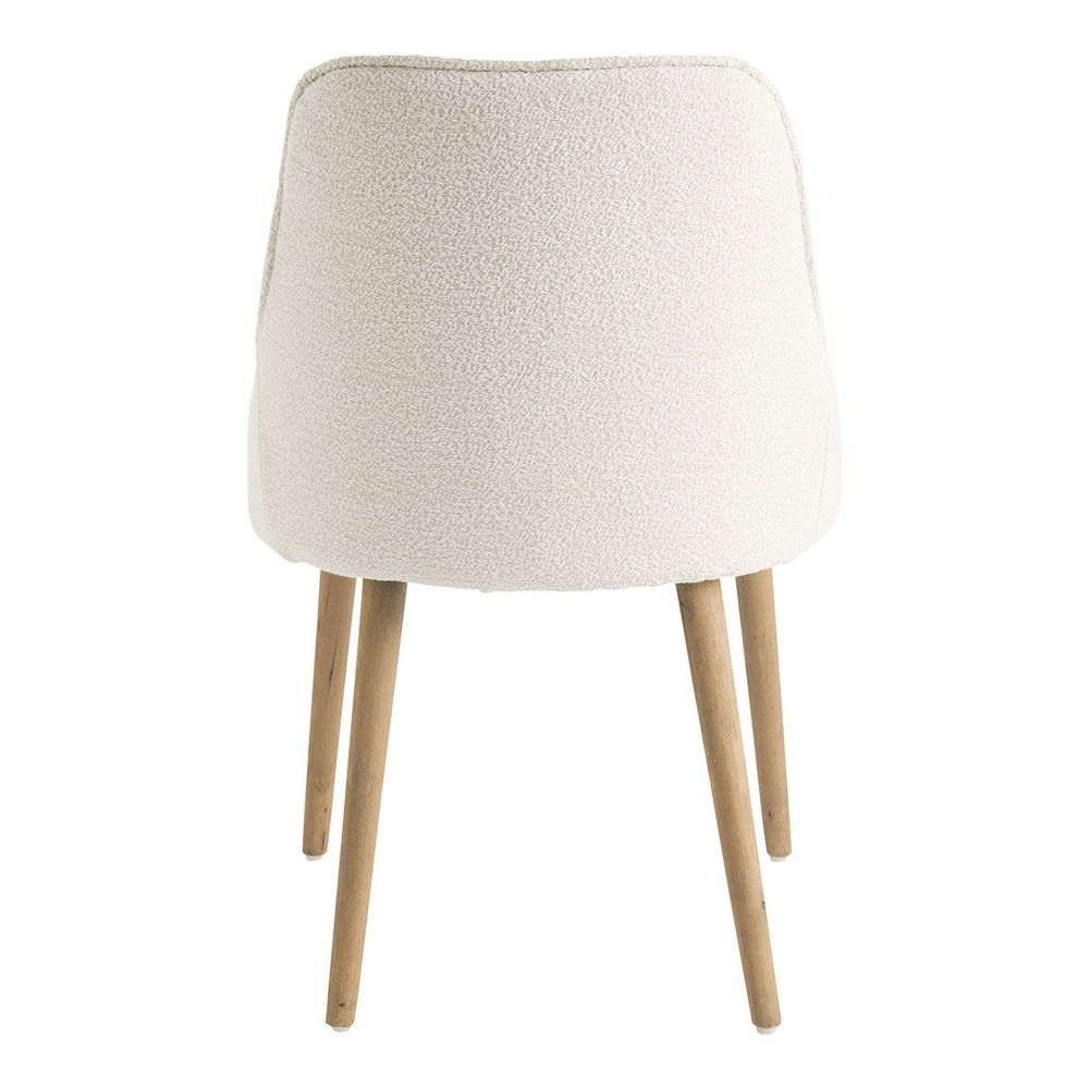 Chaises - Chaise MARCUS bouclette - Crème - BLANC D'IVOIRE