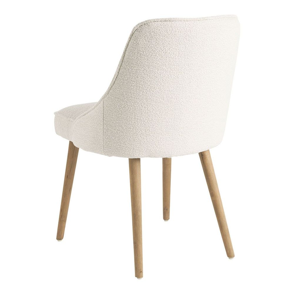 Chaises - Chaise MARCUS bouclette - Crème - BLANC D'IVOIRE