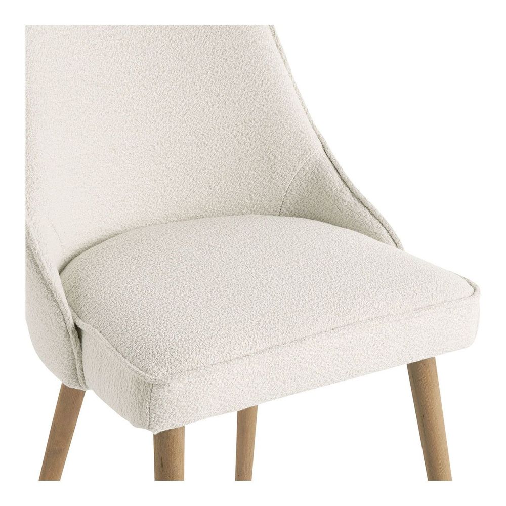 Chaises - Chaise MARCUS bouclette - Crème - BLANC D'IVOIRE