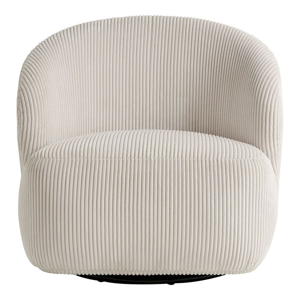 Fauteuils - Fauteuil LISETTE en velours côtelé - Crème - BLANC D'IVOIRE