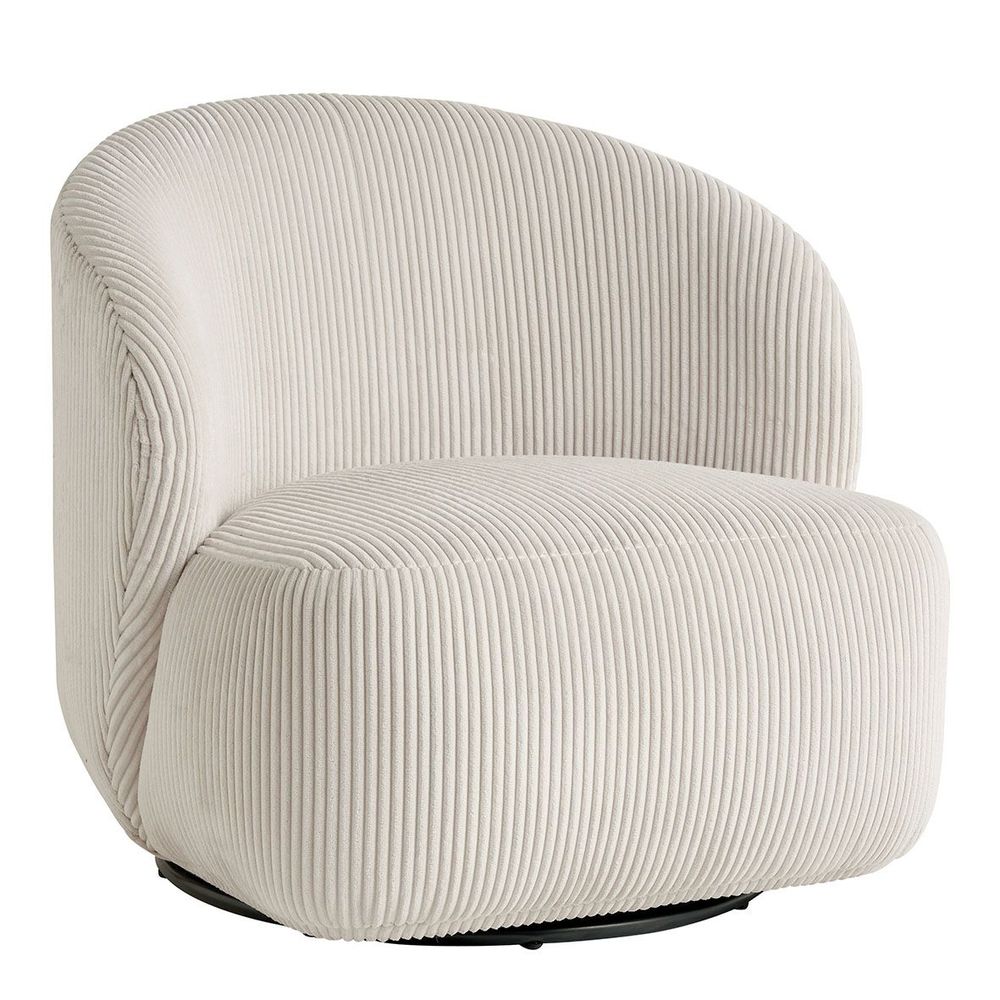 Fauteuils - Fauteuil LISETTE en velours côtelé - Crème - BLANC D'IVOIRE