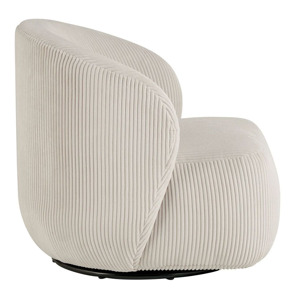 Fauteuils - Fauteuil LISETTE en velours côtelé - Crème - BLANC D'IVOIRE