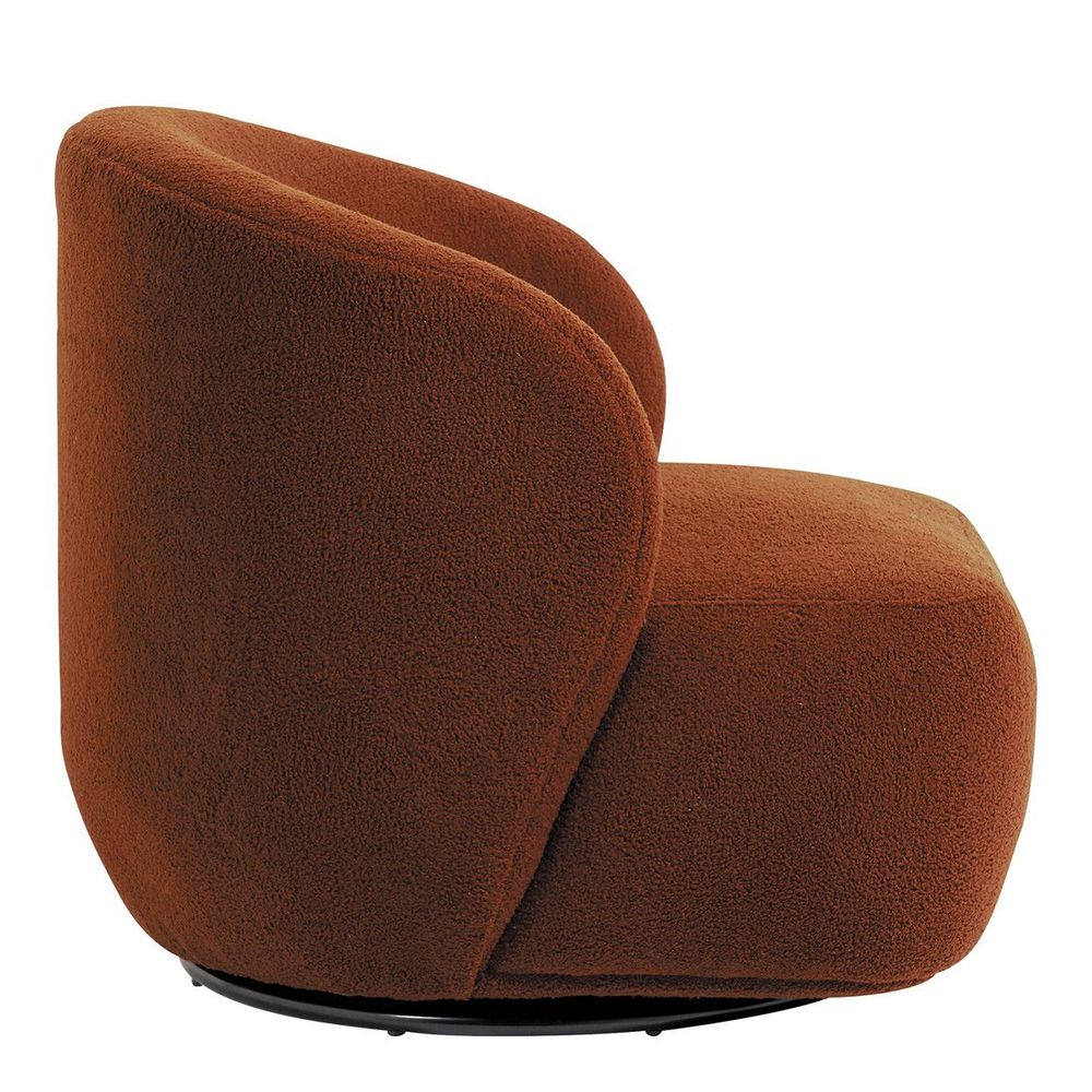 Fauteuils - Fauteuil LISETTE en bouclette - Terracotta - BLANC D'IVOIRE