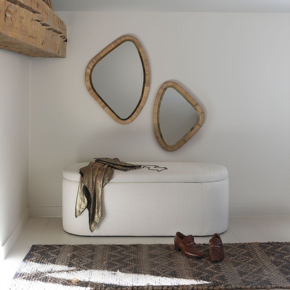Benches - LISETTE storage bench in French terry fabric - Cream - BLANC D'IVOIRE