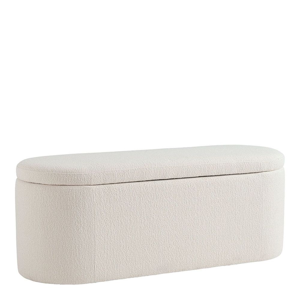 Benches - LISETTE storage bench in French terry fabric - Cream - BLANC D'IVOIRE
