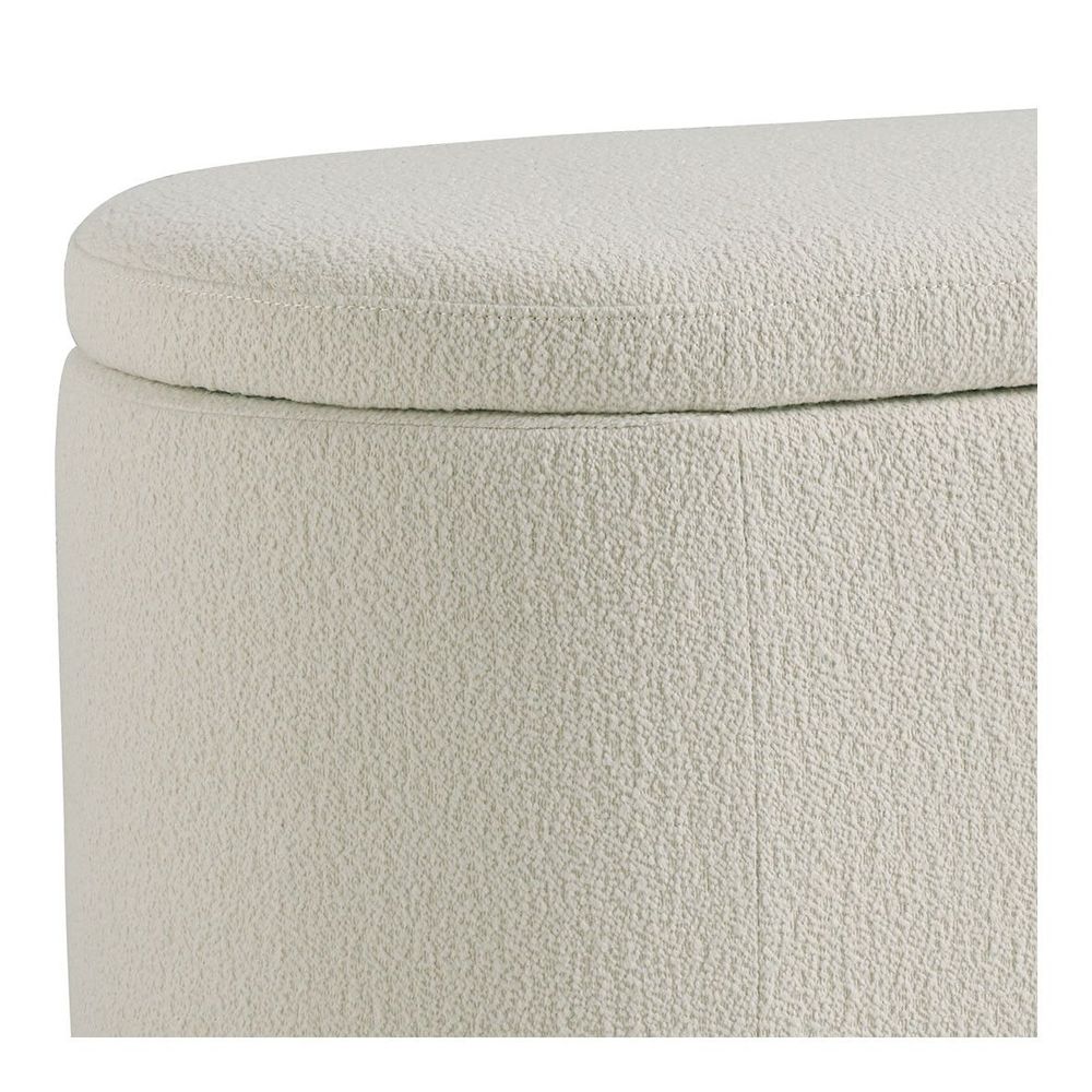 Benches - LISETTE storage bench in French terry fabric - Cream - BLANC D'IVOIRE