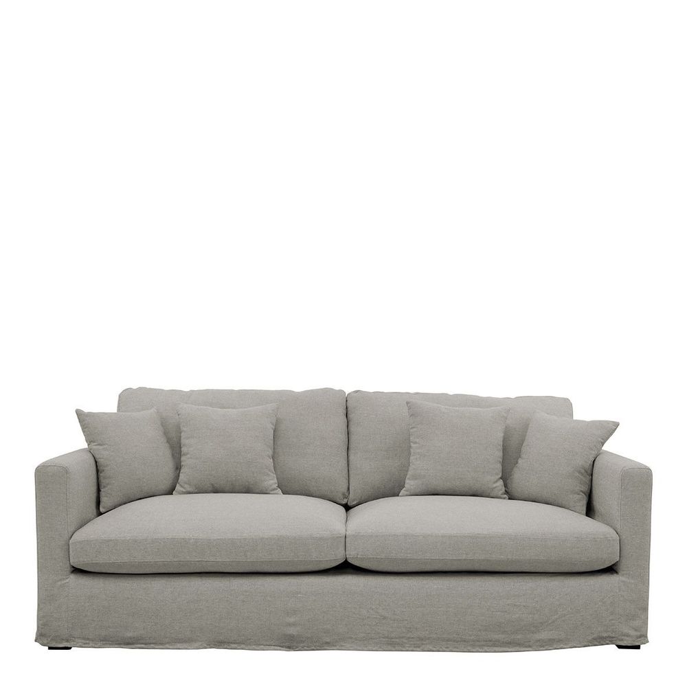 Sofas - ANGIE sofa in linen blend - Light gray - BLANC D'IVOIRE
