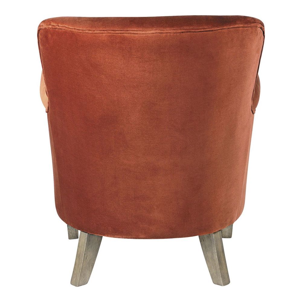 Fauteuils - Fauteuil CLAUDE velours orange brûlé - BLANC D'IVOIRE