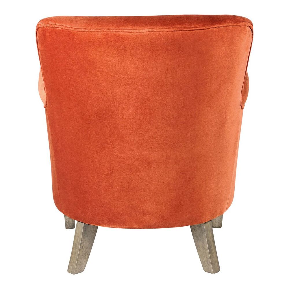 Fauteuils - Fauteuil CLAUDE velours orange brûlé - BLANC D'IVOIRE