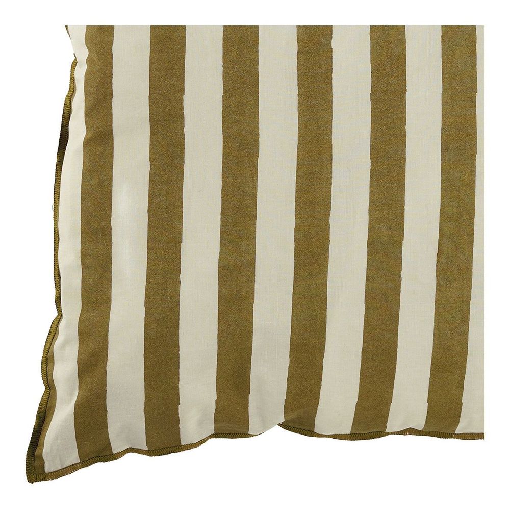 Fabric cushions - BAYADERE cotton cushion cover - Cream and cumin - 50 x 50 cm - BLANC D'IVOIRE