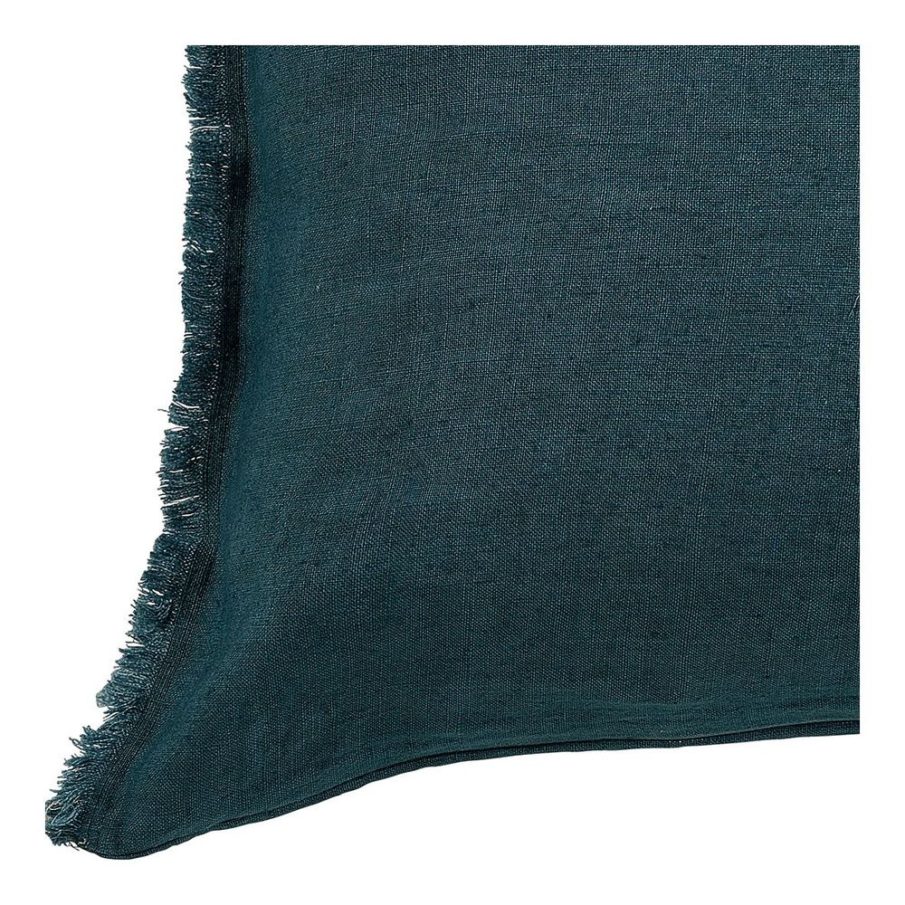 Fabric cushions - CHLOÉ cushion cover in washed linen - Petrol - 60 x 40 cm - BLANC D'IVOIRE