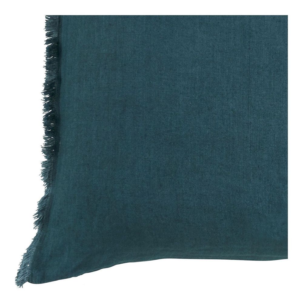 Fabric cushions - CHLOÉ cushion cover in washed linen - Petrol - 50 x 50 cm - BLANC D'IVOIRE